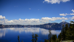  Crater Lake Crater Lake National Park, Oregon Crater Lake is almost 2000' deep. It is the result of Mount Mazama erupting around 5677 BC. The volcano's collapsed caldera now holds Crater Lake When it last erupted, the eruption was 42 times greater than the eruption of Mount St. Helens in 1980. It is an awesome place that is both pristine and untouched. You must go and take it all in.Nikon D7100, 18-300mm f/3.5-5.6 Lens 1/2000 sec at f/5.6, ISO 220, 18mm